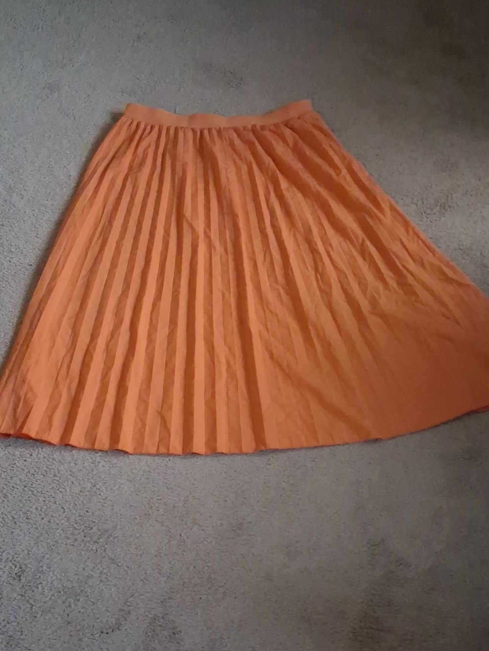 Pleated Midi Skirt in Orange Size 2XL Shein Curve